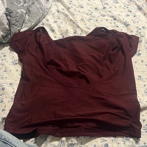 Burgundy Scoop Neck Top